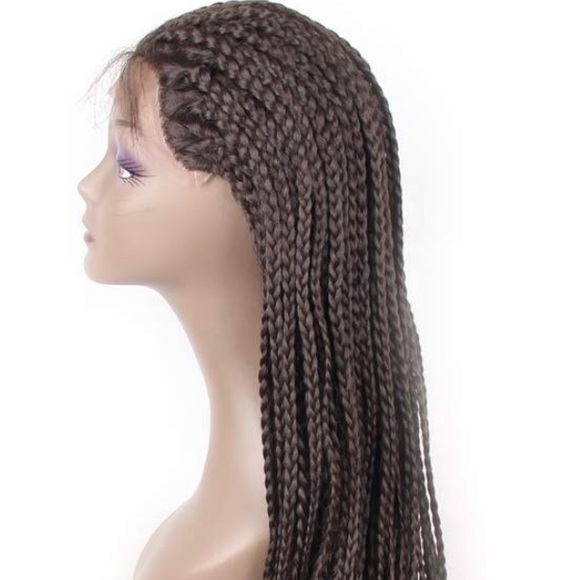 ?Kalya 26” #4 Dark Brown Braided LaceFront WIG